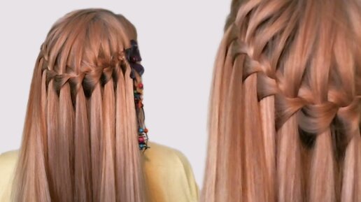 Плетение косы водопад - видео инструкция (Waterfall Braid)