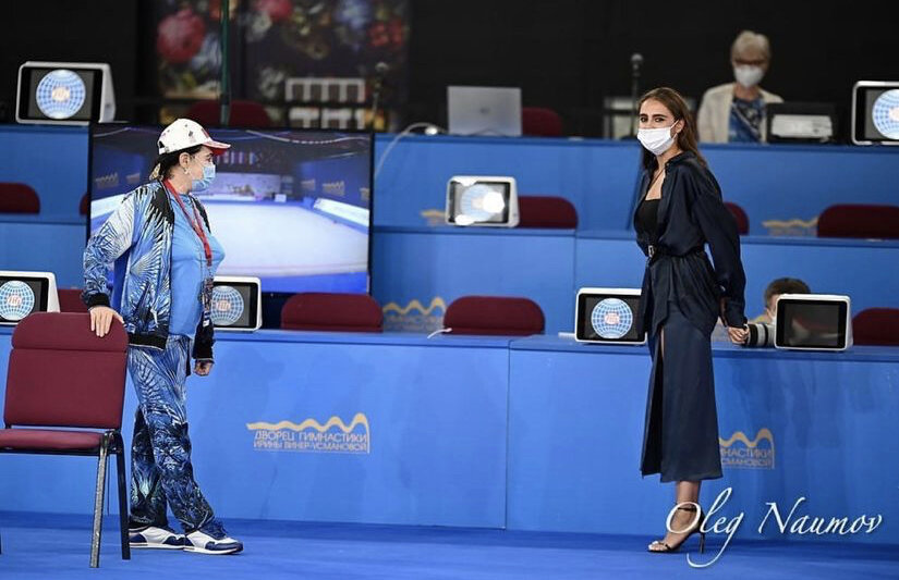 Ирина Винер и Маргарита Мамун на тренировке перед Кубком Вызова в Москве, фото Олег Наумов