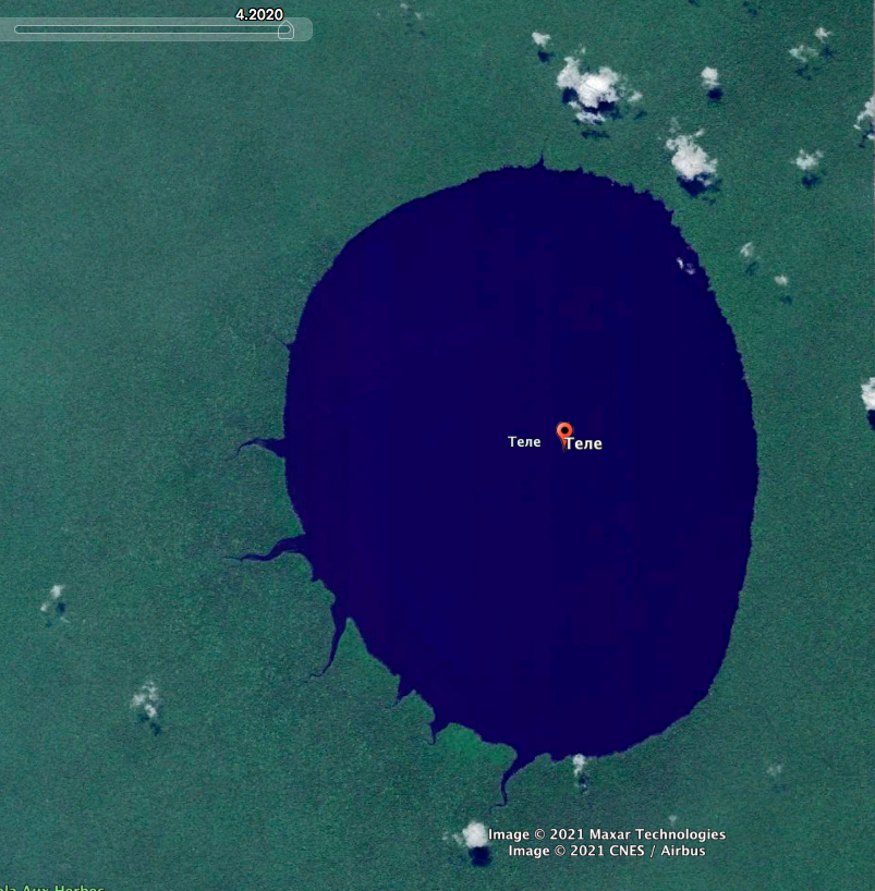 Вот так выглядит с Гугла гостеприимное озеро Теле