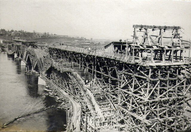 Строительство Глазковского моста 1931 г.