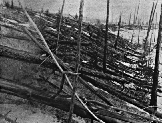Место удара Тунгусского метеорита сфотографировали во время экспедиции Академии наук СССР 1927 года. Ею руководил минералог Леонид Кулик. 
