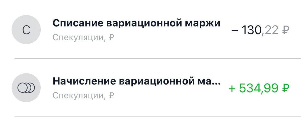    Вариационная маржа — это полученная или списанная сумма после подсчета финансового результата по сделке.