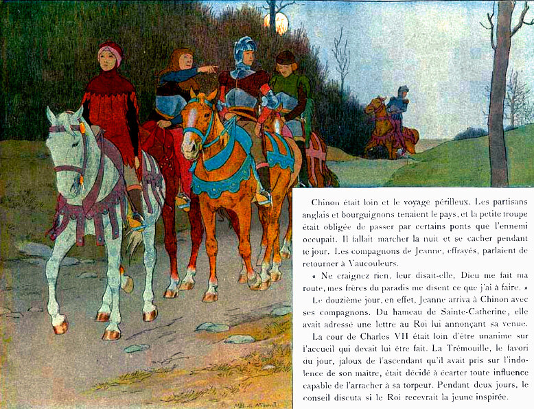 Жанна с братьями отправляется в поездку. Книжная иллюстрация XIX века. 