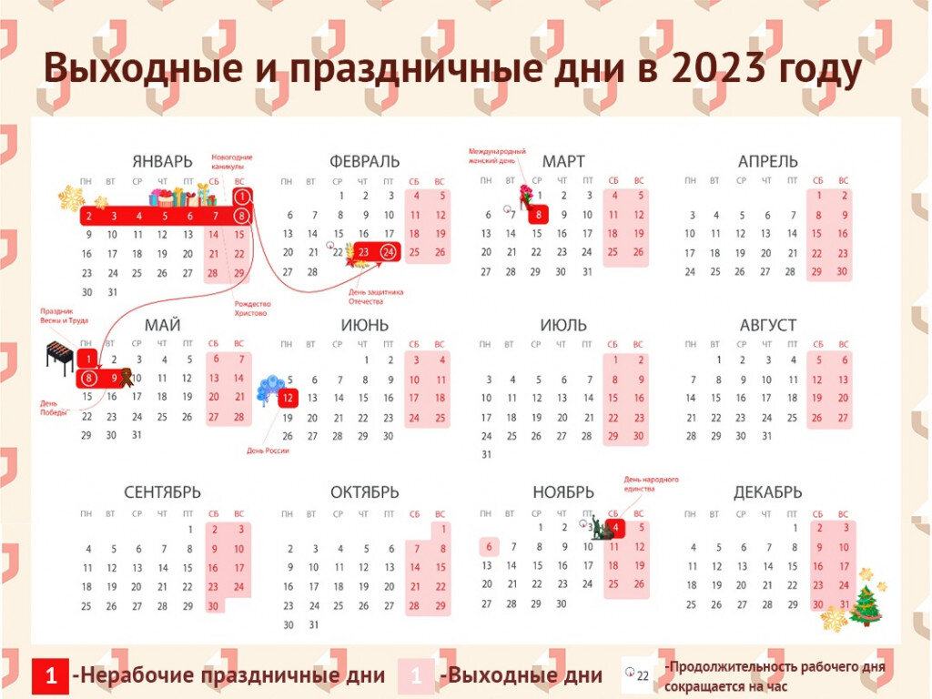 Сколько дней отдыхают 2023