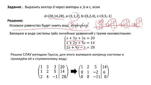 Разложение вектора по базису (РЗ 2.1)