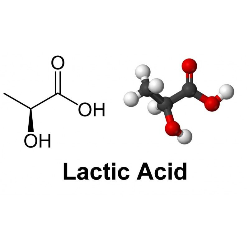 Структурная формула молочной кислоты.