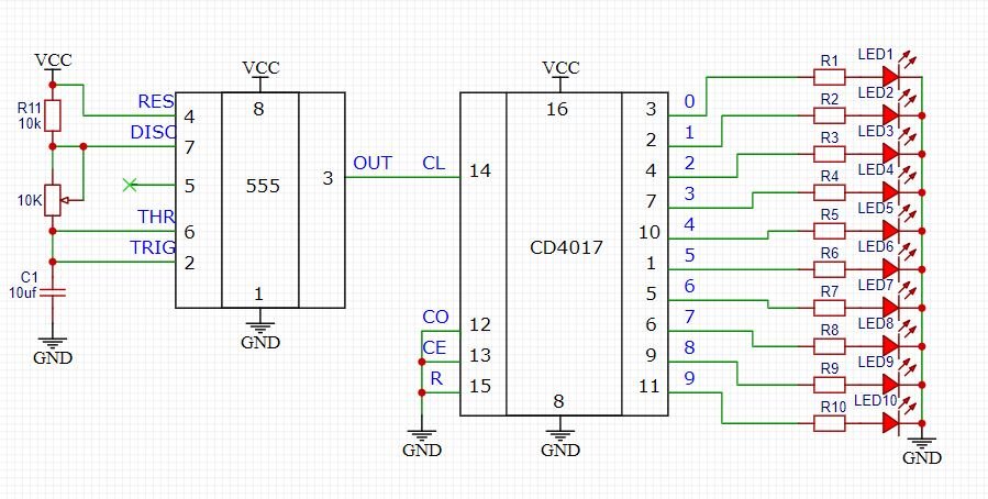 Cd4543 схема включения