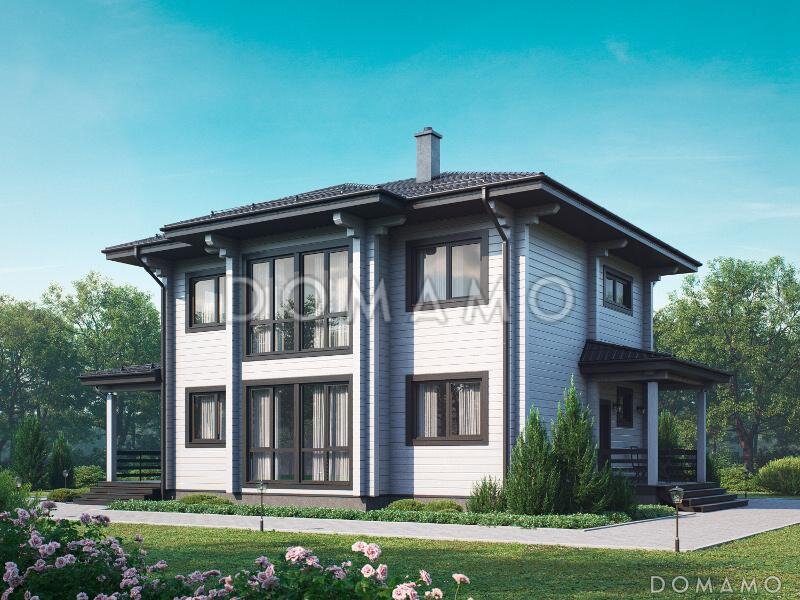 Проект D5610 — двухэтажный деревянный дом