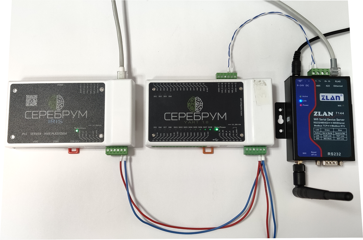 Коммутация контроллеров по Modbus-TCP