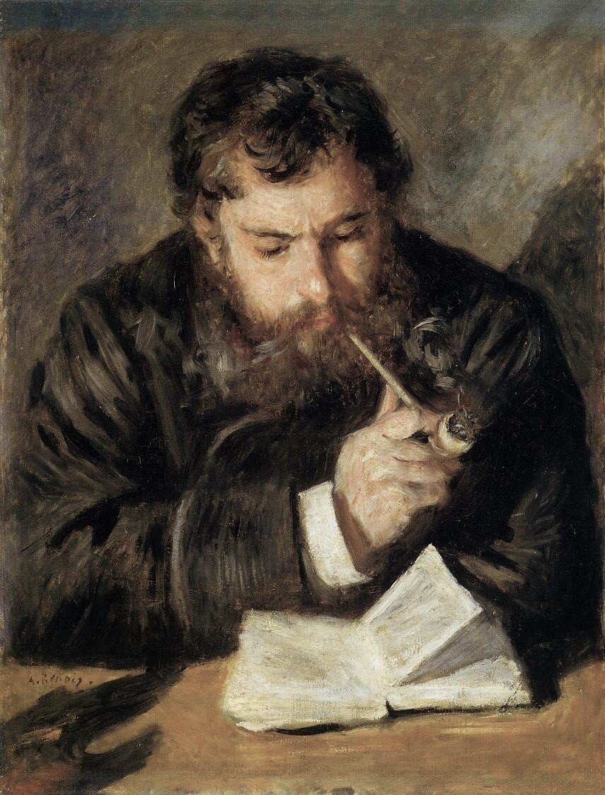 "Клод Моне читает" Ренуар (1874)