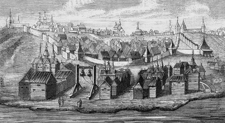 Олеарий. Нижний Новгород и посад. 17 век