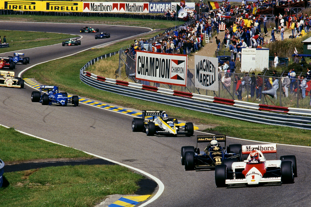 Гран при нидерландов. 1985 Dutch Grand prix. "Grand prix" 1985 г. Трасса Зандворт ф1. Зандворт 1980 f1 crash.