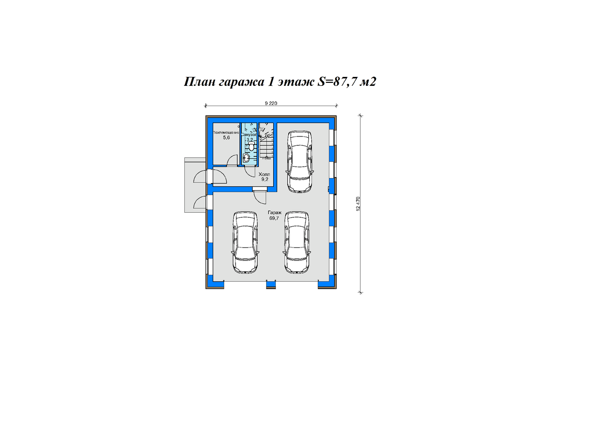 Проект гостевого дома с гаражом 9,22*12,47 м - 15 000 руб. | Строительство  дома - это просто! | Дзен