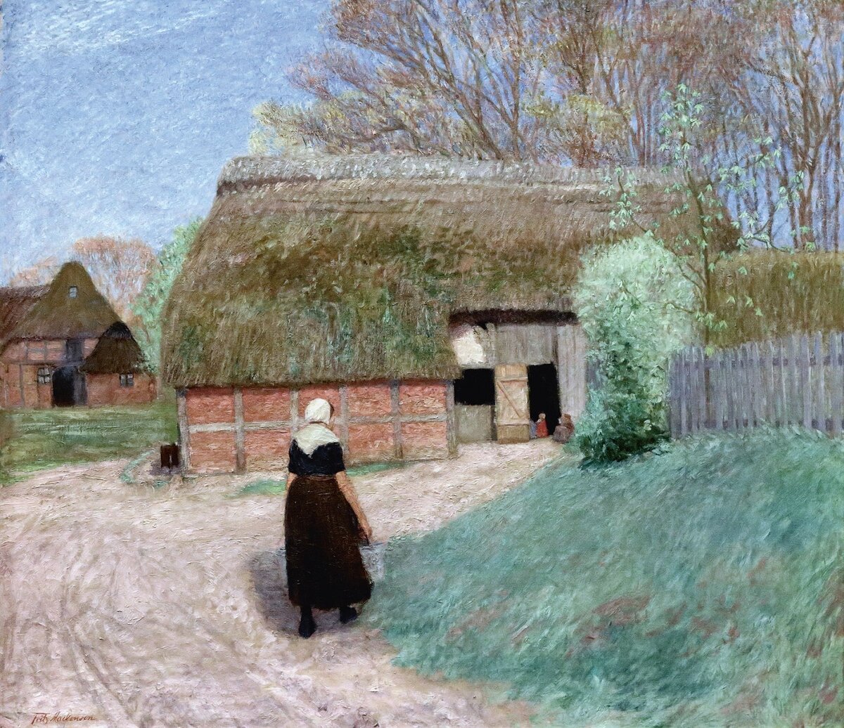 Фриц Макензен. Весна в деревне, 1905 Холст, масло
Из коллекции Государственного музея Нижней Саксонии