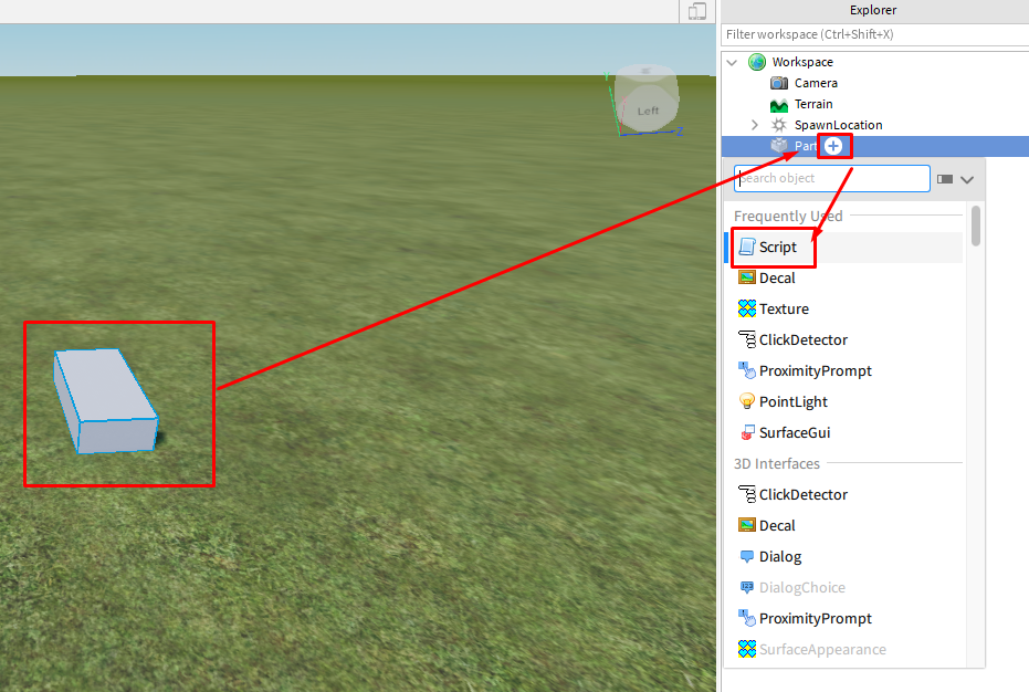 Добавляем блоку скрипт