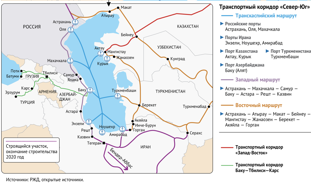 Карта ирана и каспия