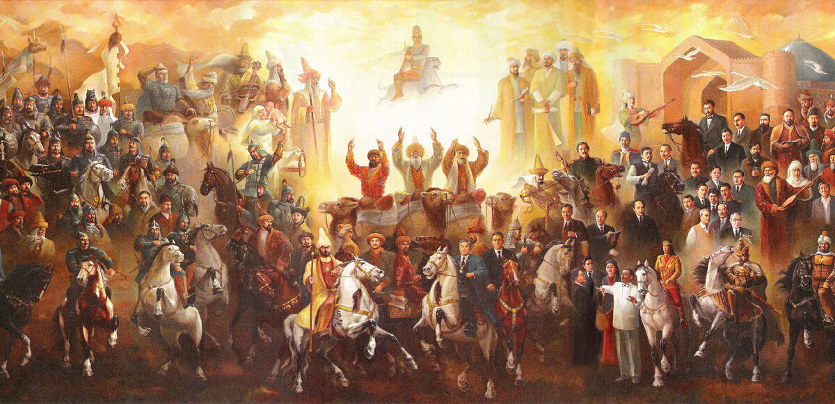 Фрагмент монументальной картины, изображающей историческое единство казахского народа