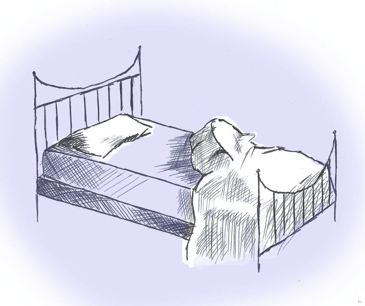 Рисунок кровати для срисовки