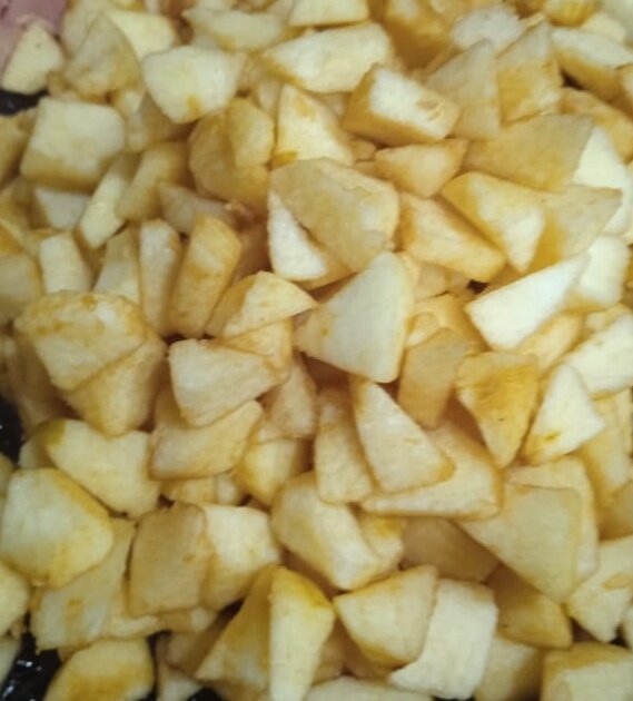 Фото автора, яблоки нарезанные