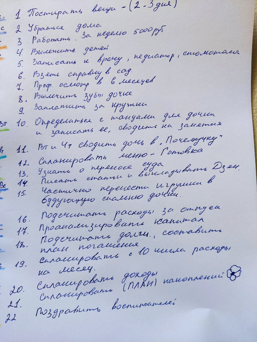 Составила список