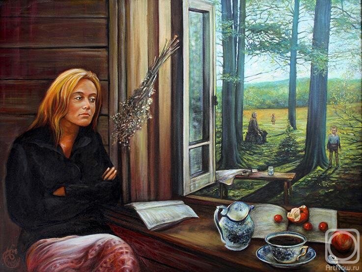 А. Семушкин. "У окна в ожидании"