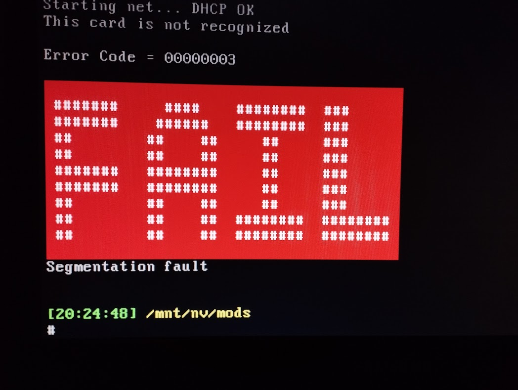 Это не ошибка видеопамяти, а ошибка версии программы (моей карточки нет в базе).