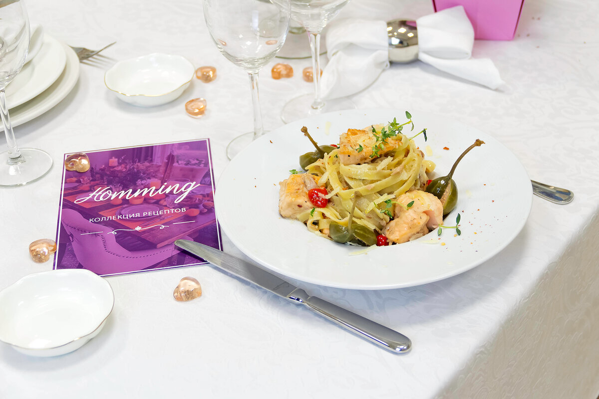 Паста с тунцом и лососем