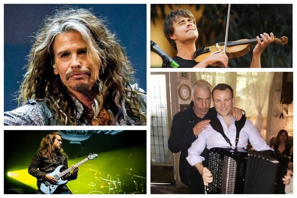     Стивен Тайлер, Дмитрий Смольский, Павел Невмержицкий, Александр Рыбак могли бы стать участниками супергруппы музыкантов с белорусскими корнями. Фото: архив "КП"