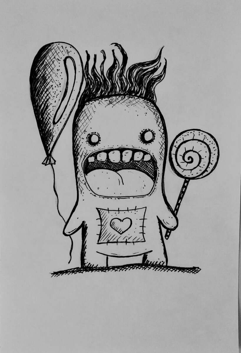 Монстрик с шариком.