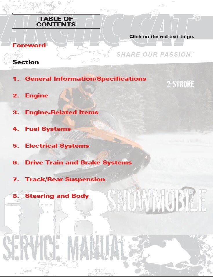Arctic Cat 2-stroke Service Manual.