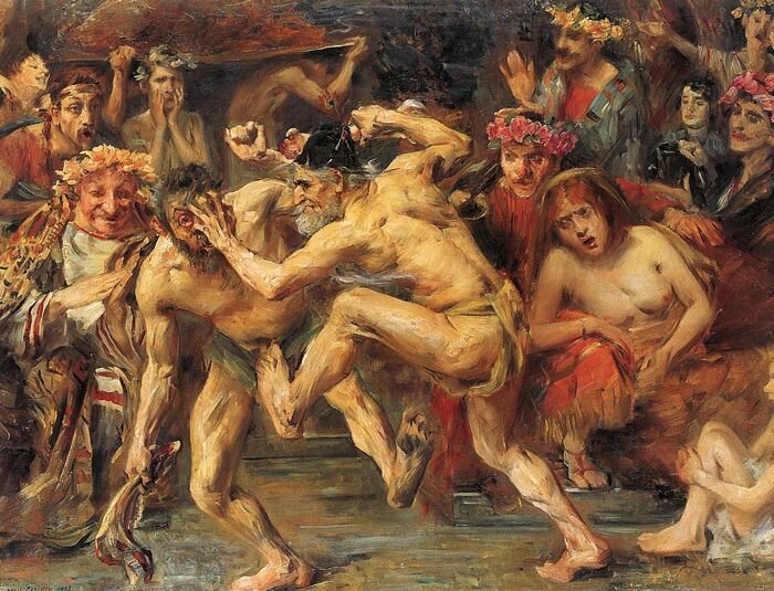 Ловис Коринт   "Одиссей дерётся с нищим"
