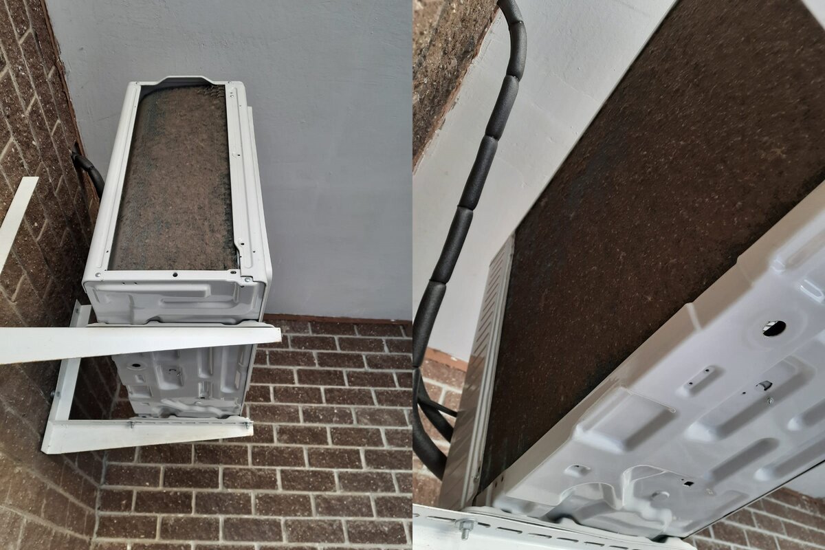 Грязный радиатор наружного блока