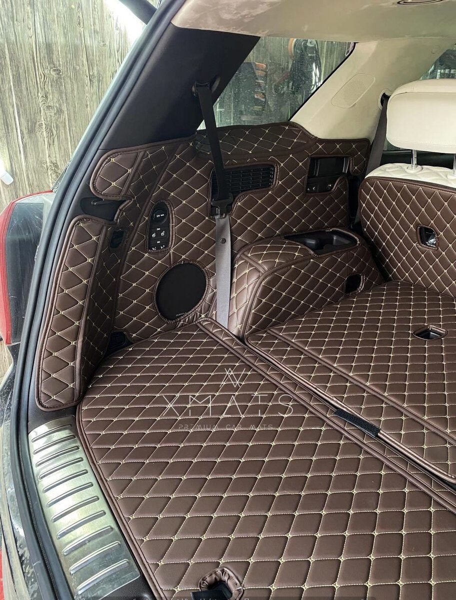 Коврики из экокожи на Hyundai Palisade (с капитанскими креслами)