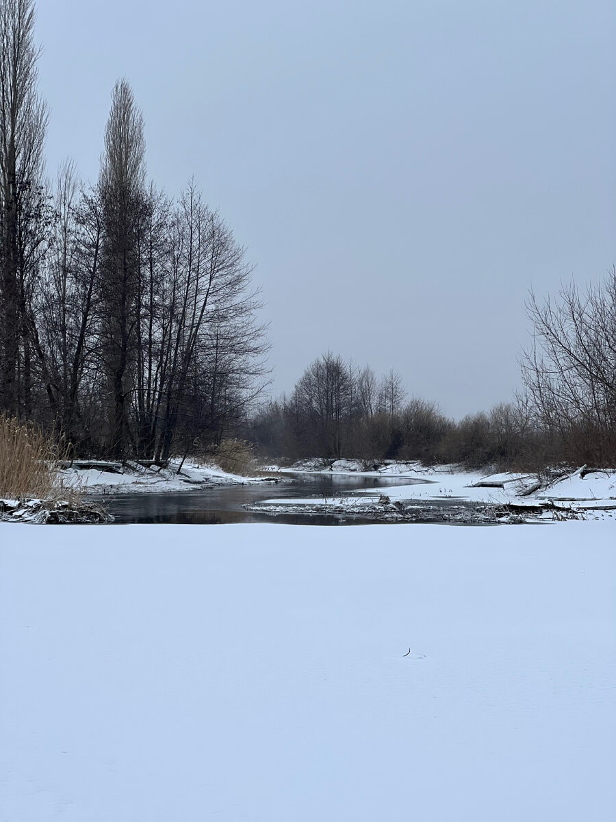 Фото автора. Река не вся замёрзла.