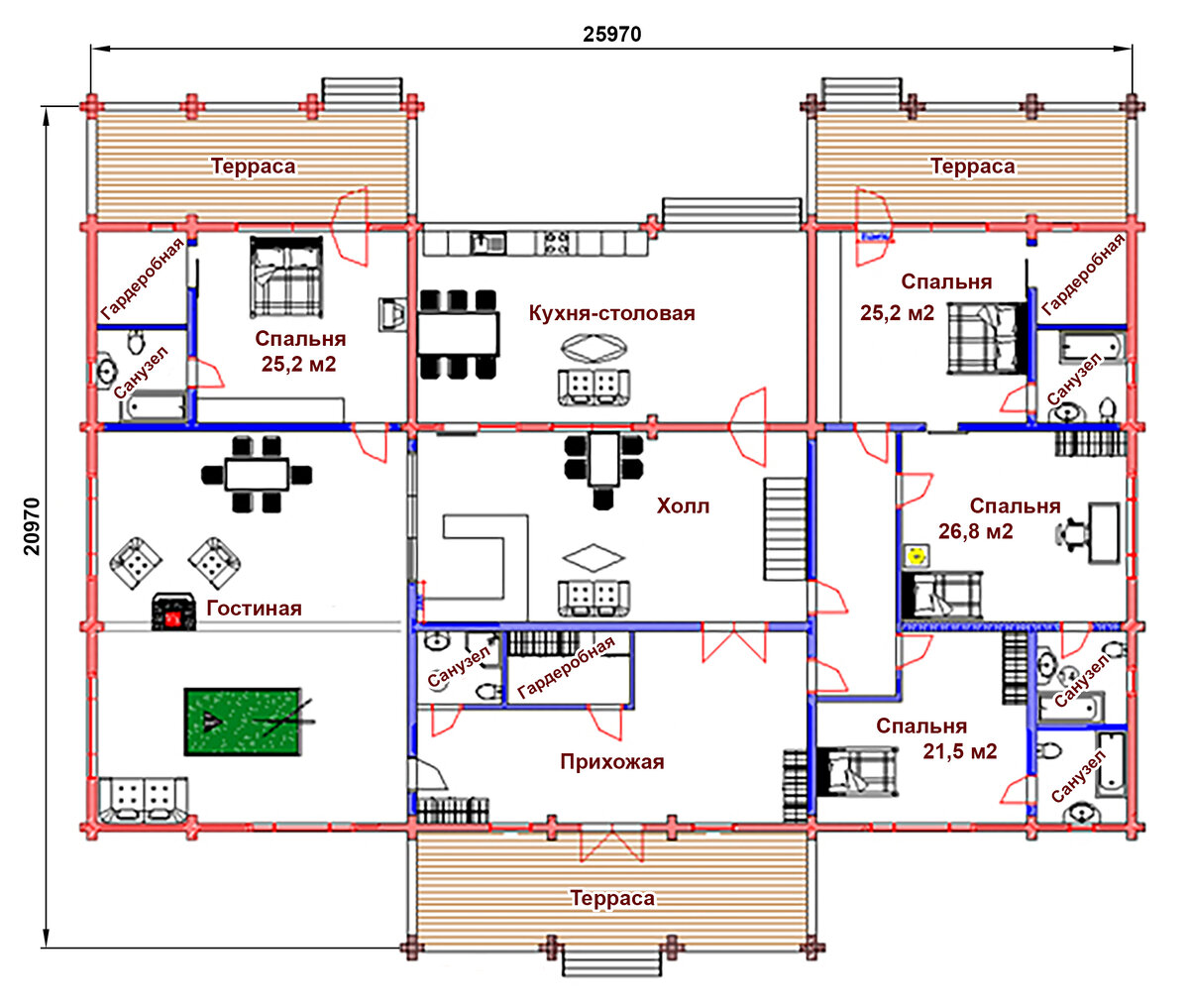 План первого этажа