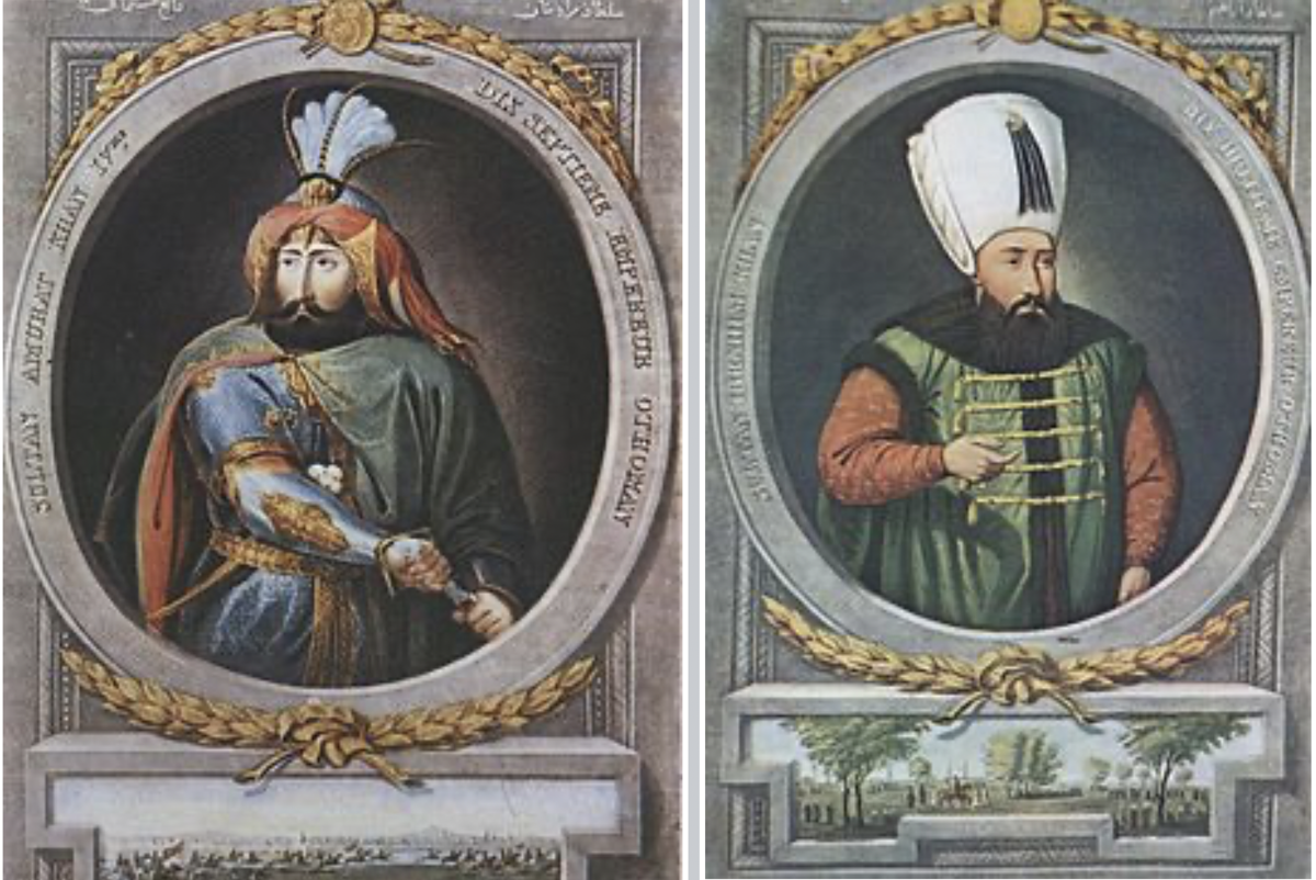 Слева Мурад IV, справа его брат Ибрагим I