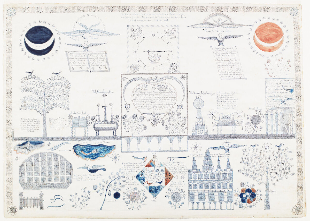 Wings of Holy Wisdom, Wings of the Heavenly Father, Mount Lebanon, New York, Church Family, First Order (sacred roll)
1843-1858