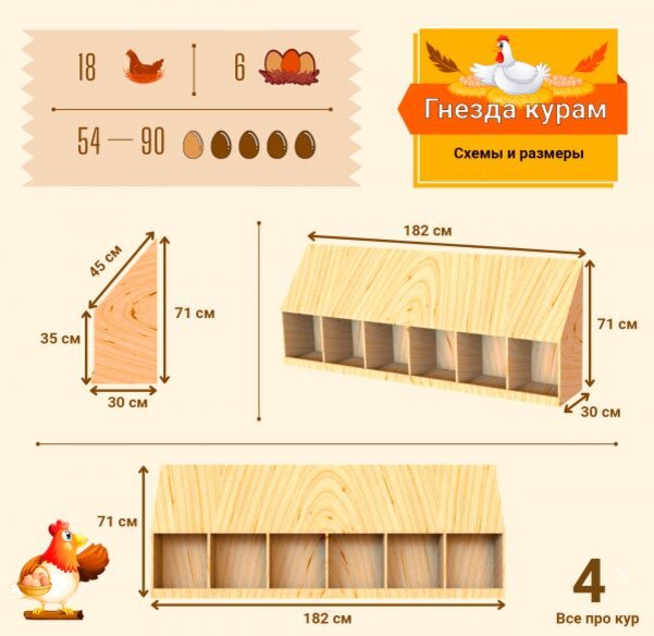 13 идей гнезд для кур несушек – схемы и размеры ⚒️📦🐔