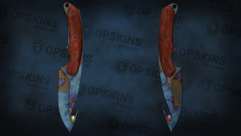 Нож для кишок Case Hardened Seed 165 показывает приличный процент синего цвета как на игровой стороне, так и на задней стороне, но, как и у любого ножа для кишок, присутствует много желтых и фиолетовых областей, снижающих качество лезвия.