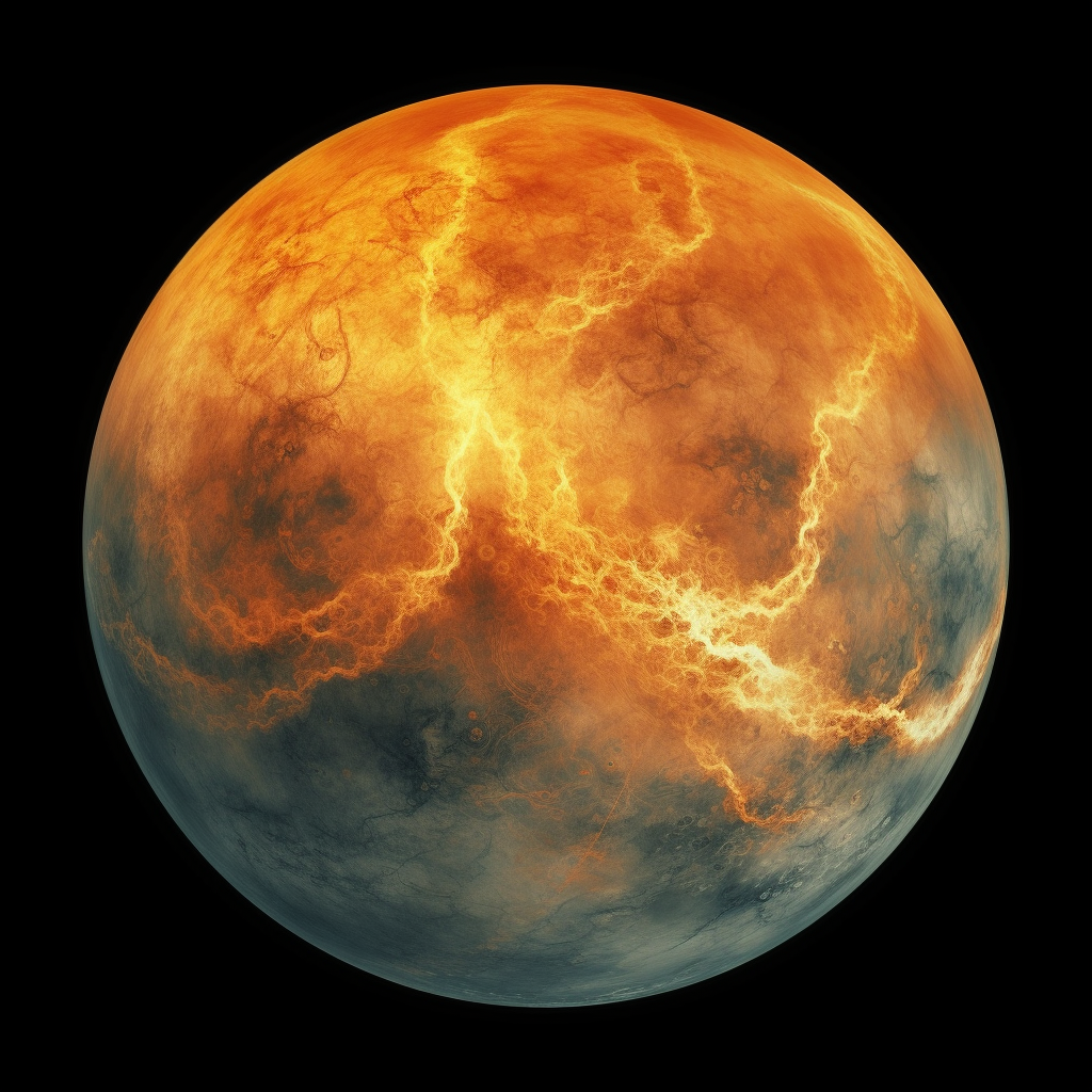 Планета Венера по версии С. Васильевой совместно с нейросетью Midjourney