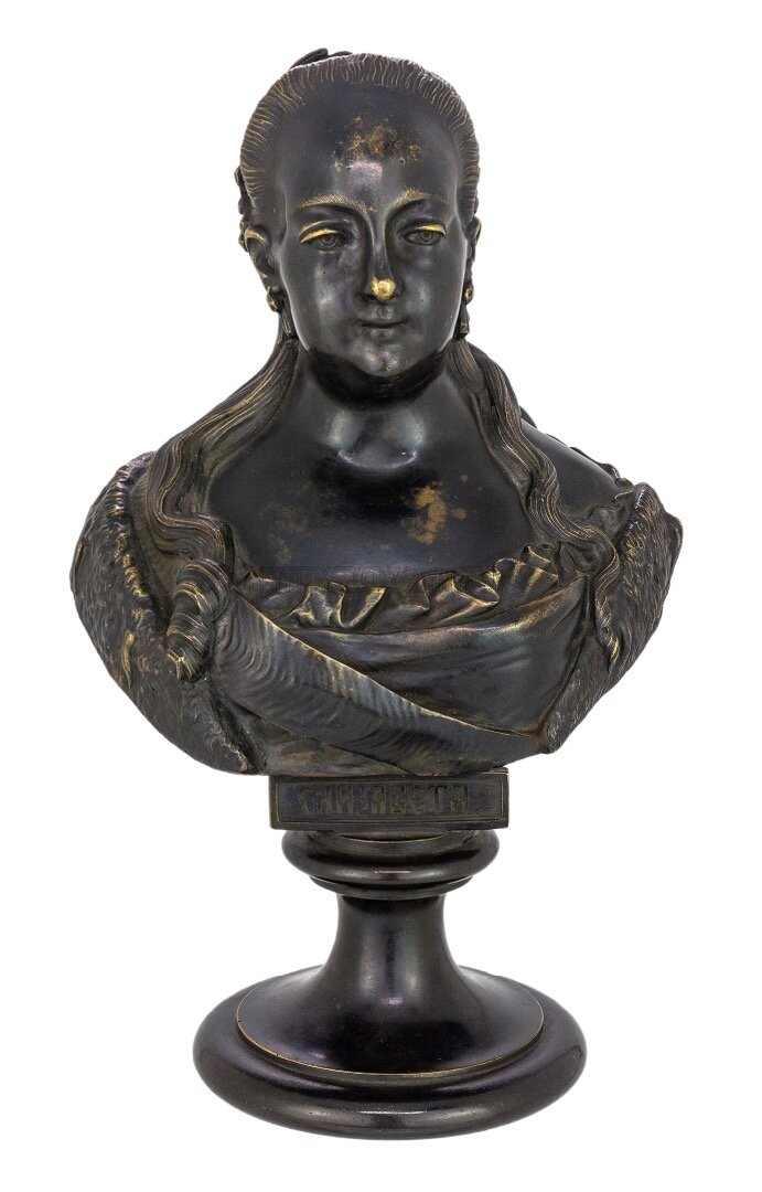 Бюст Императрицы Елизаветы Петровны, Россия, Санкт-Петербург. Фабрика Ф. Шопена. 1867 год (модель). Коллекция салона "Элит-Антик"