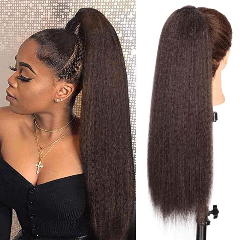 Волосы темные настоящие хвост наращивания