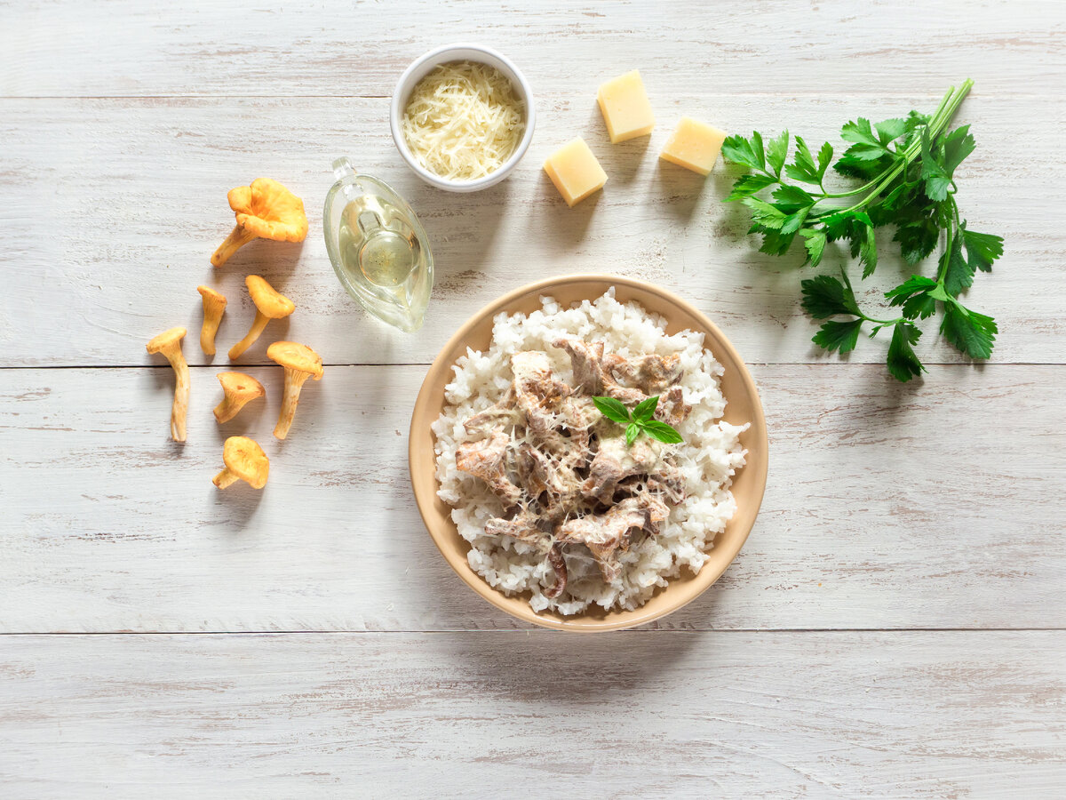 Рис с грибами.