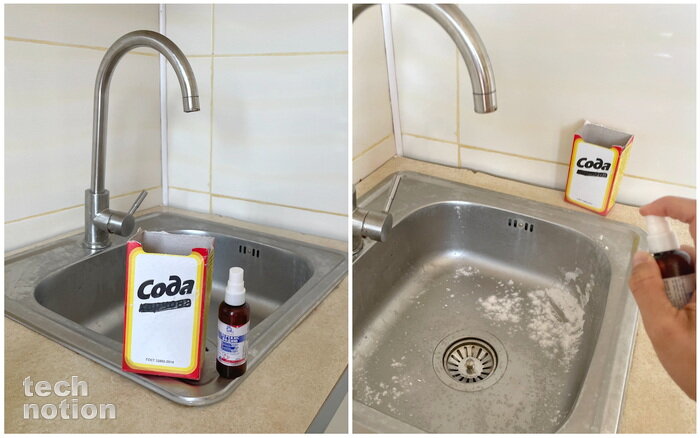 Сода и перекись помогут избавиться от налета и ржавчины / Изображение: дзен-канал technotion