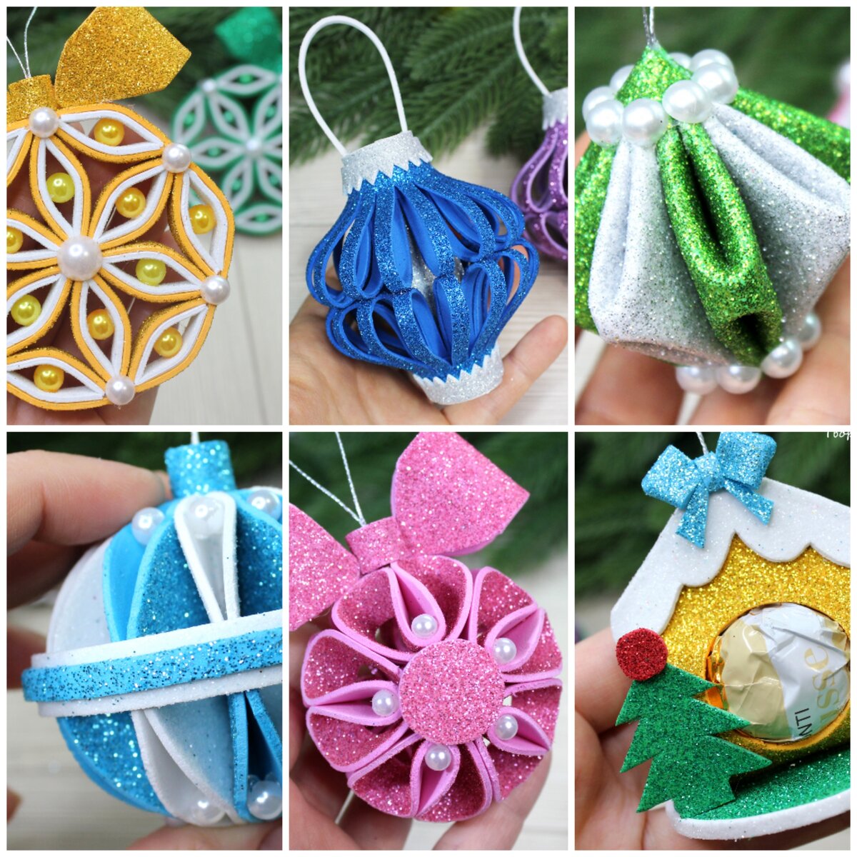 Новогодние игрушки на ёлку своими руками. 