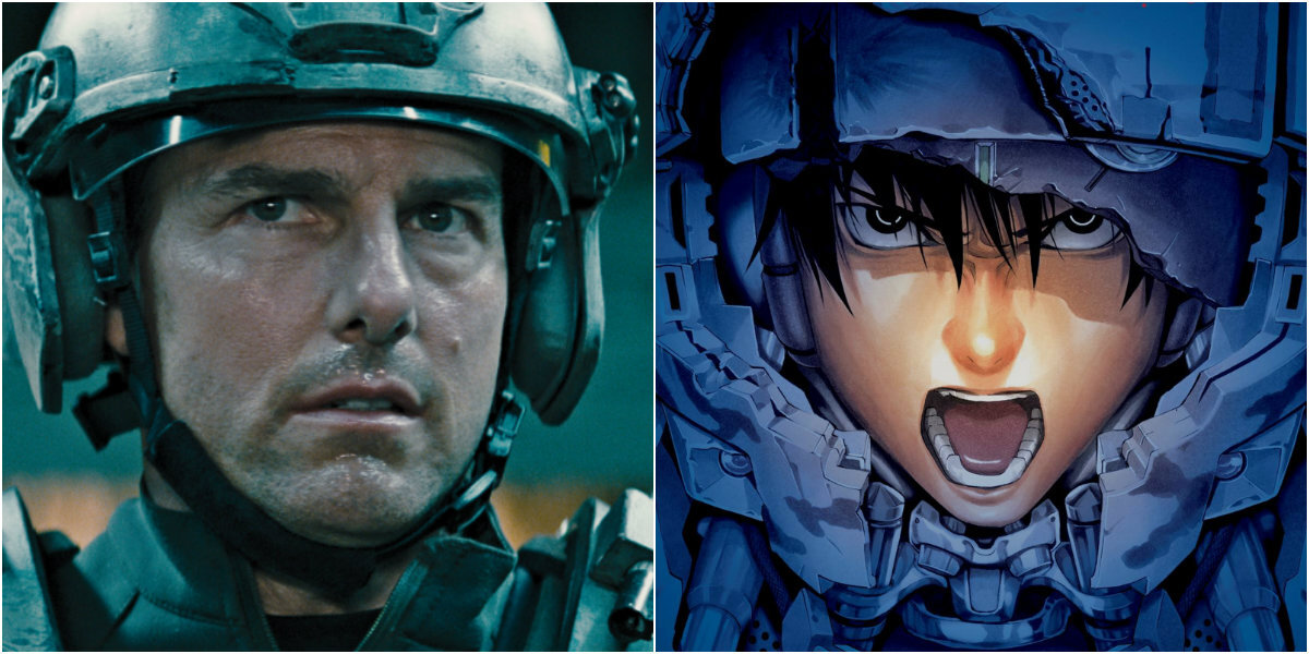 Коллаж с кадром из фильма «Грань будущего» и фрагментом обложки манги «All you need is kill. Книга 1. Грань будущего»