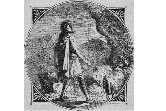 Пастух Магнес на горе Ида. Гравюра XIX века