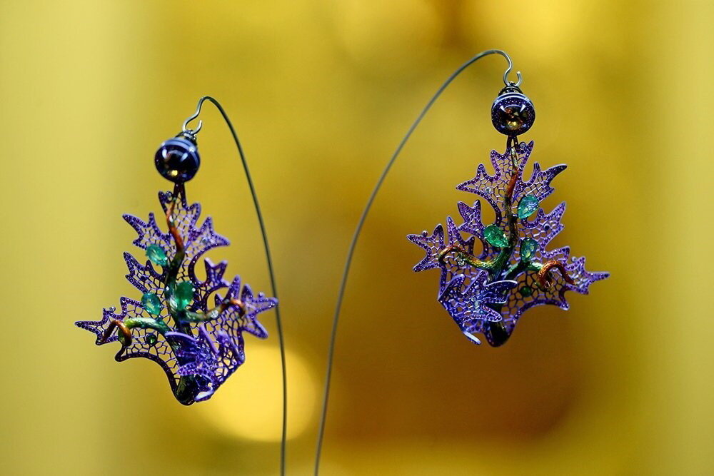 Серьги «Чертополох 22», автор: Михайлов Андрей Николаевич