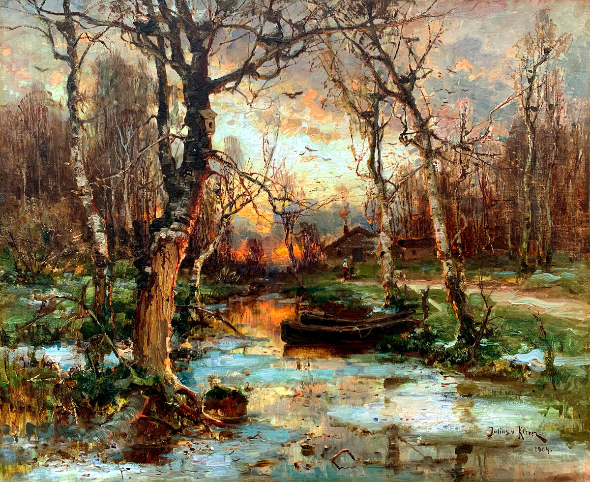 Клевер Ю.Ю.-старший, «Весенний пейзаж», 1904, холст, масло, 66,0 x 80,0 см