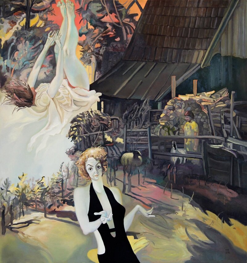 © Майя-Нора Табака. Конец мира. Х. м. 150х142 см.